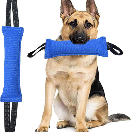 Blue Durable 2-Pack Tug-of-War Dog Training Toy - Tear-Resistant, Safe & Interactive for All Breeds.