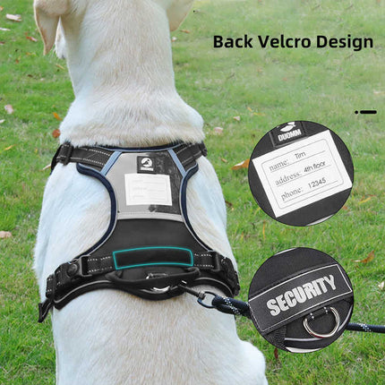 Size L Red Reflective No-Pull Dog Harness - Adjustable & Durable for Large Breeds, Anti-Escape Design.