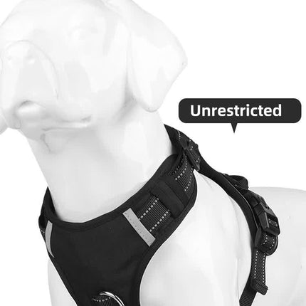 Size L Red Reflective No-Pull Dog Harness - Adjustable & Durable for Large Breeds, Anti-Escape Design.