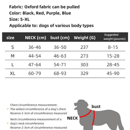 Size L Red Reflective No-Pull Dog Harness - Adjustable & Durable for Large Breeds, Anti-Escape Design.
