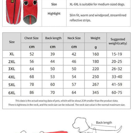 Size 5XL Pink Reflective Winter Dog Jacket - Warm & Waterproof Outdoor Coat for Large Breeds.