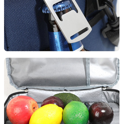 Black 23L Extra Large Insulated Cooler Bag with Double Layers - Perfect for Camping, Picnics, and Outdoor Adventures.