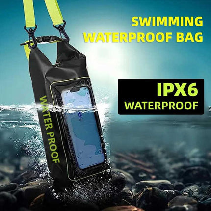 Purple 2L Waterproof Phone Pouch - Multi-Functional PVC Dry Bag for Swimming and Water Activities.