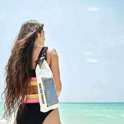 Purple 2L Waterproof Phone Pouch - Multi-Functional PVC Dry Bag for Swimming and Water Activities.