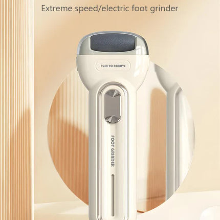 Black Electric Foot Grinder with USB Charging - Dual-Speed Callus Remover for Smooth, Exfoliated Feet.