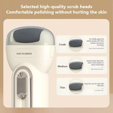 Black Electric Foot Grinder with USB Charging - Dual-Speed Callus Remover for Smooth, Exfoliated Feet.