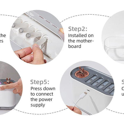 Pink Dynamic Color Changing Humidifier - Sound Control & Auto Shut-Of.