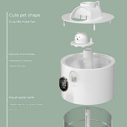 White Astronaut Humidifier with LED Night Light - Whisper Quiet for Bedroom.