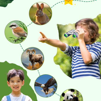Pinkish White Mini Pocket Binoculars - 8x21 High Power Colorful Binoculars for Kids.