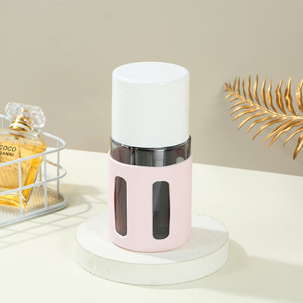 Round Pink 2-Piece 4-in-1 Travel Dispenser Set-Leakproof Refillable Bottles for Toiletries.