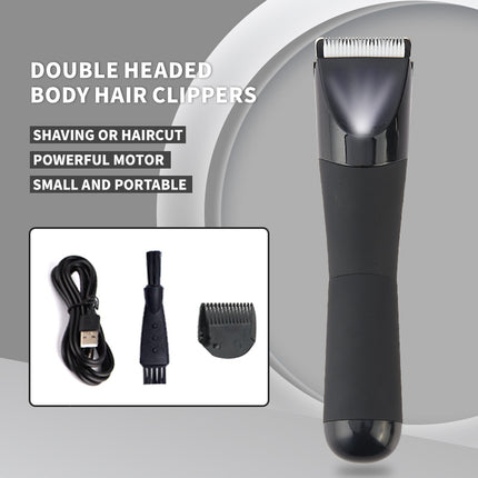 Black Electric Shaver for Women - Painless Hair Remover with USB Charging.