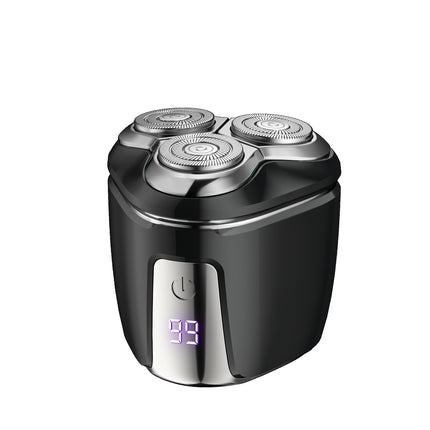 Black Mini Electric Shaver for Men - Portable & Rechargeable Razor for Travel.