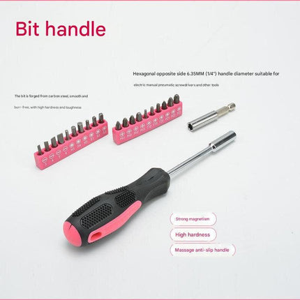 39-Piece Home Tool Kit - Pink Carbon Steel Hardware Set.
