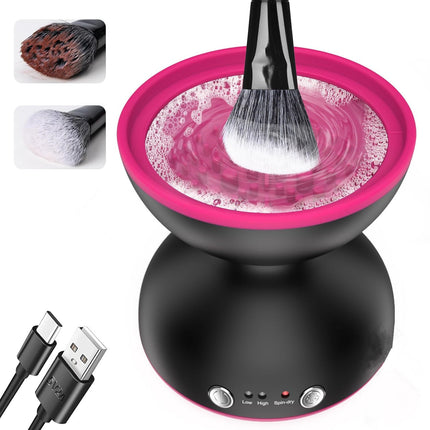 Black Electric Makeup Brush Cleaner - Fast & Deep Cleaning, USB Powered.