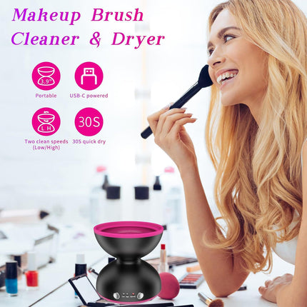 Black Electric Makeup Brush Cleaner - Fast & Deep Cleaning, USB Powered.
