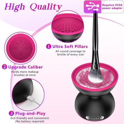 Black Electric Makeup Brush Cleaner - Fast & Deep Cleaning, USB Powered.