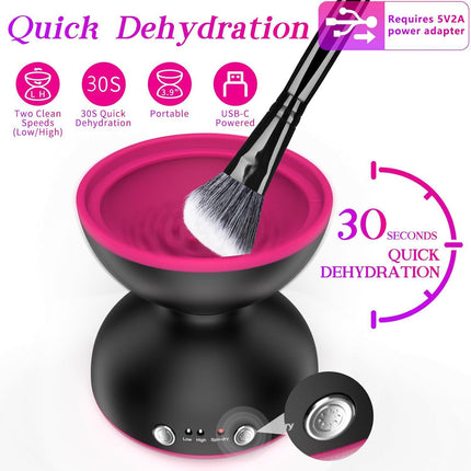 Black Electric Makeup Brush Cleaner - Fast & Deep Cleaning, USB Powered.