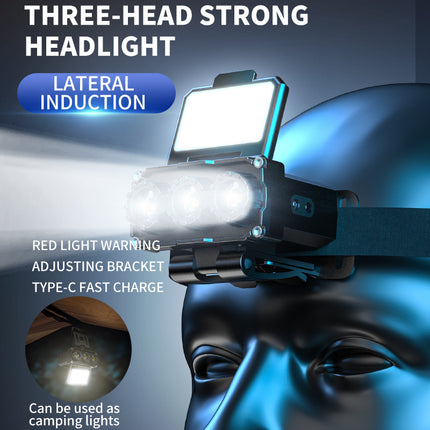 Green Rechargeable LED Headlight -  Cap Light, Long Lasting Camping Light.