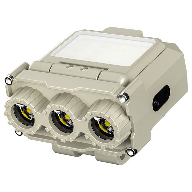 Beige Rechargeable LED Headlight -  Cap Light, Long Lasting Camping Light.