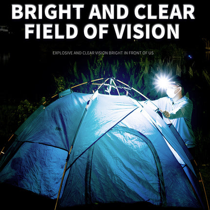 Beige Rechargeable LED Headlight -  Cap Light, Long Lasting Camping Light.
