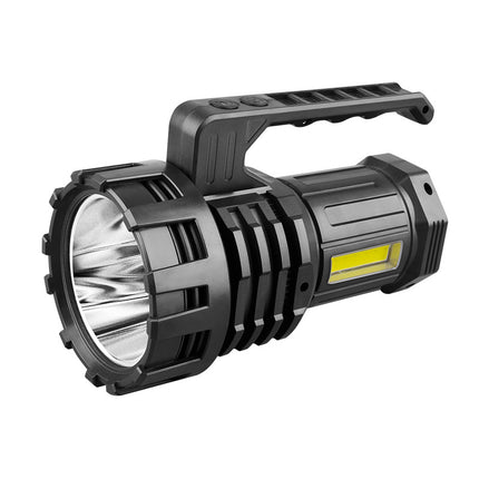 Black LED Searchlight - Rechargeable Handheld Spotlight, 500m Range, Long Lasting.