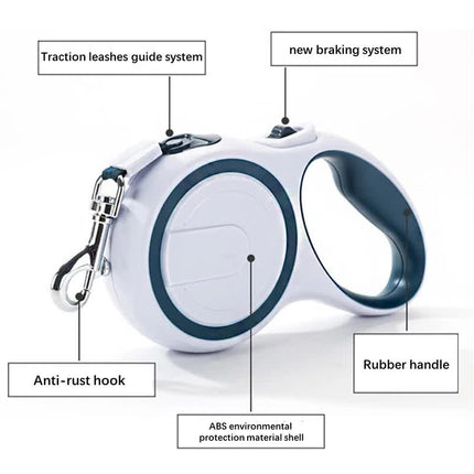 Coffee 5M Pet Leash Retractable - Tangle-Free, Extendable Pet Leash for Walking.