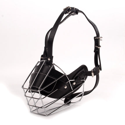 Black Metal Basket Dog Muzzle - Anti-Bite & Anti-Barking - XL.