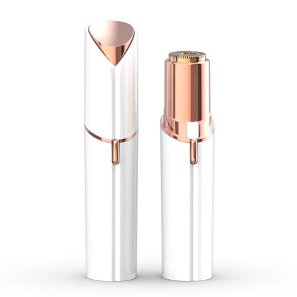 White Mini Lipstick Electric Shaver - USB Rechargeable Facial Hair Remover.