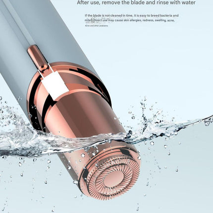 White Mini Lipstick Electric Shaver - USB Rechargeable Facial Hair Remover.