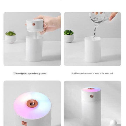 Gray 300ml USB Air Humidifier - Quiet Mini Humidifier for Bedroom, Office, Car.