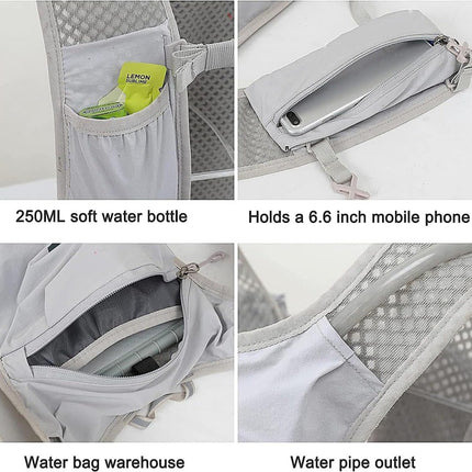 Black Lightweight Hydration Vest Pack - Breathable Running & Cycling Backpack.
