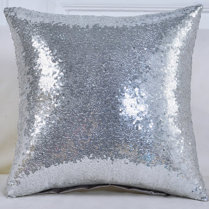Shiny Sequin Pillowcase - Single-sided gorgeous pillowcase  (Silver pair: 45x45cm).