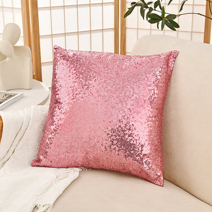Shiny Sequin Pillowcase - Single-sided gorgeous pillowcase  (Pink pair: 40x40cm).