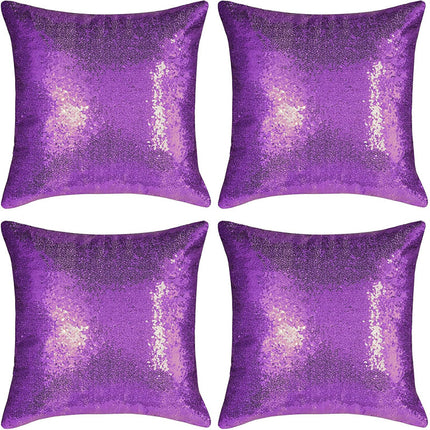 Shiny Sequin Pillowcase - Single-sided gorgeous pillowcase  (Purple pair: 40x40cm).