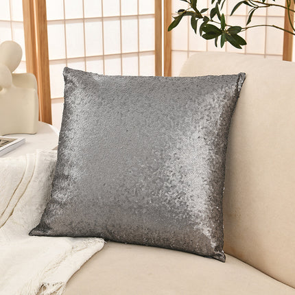 Shiny Sequin Pillowcase - Single-sided gorgeous pillowcase  (Gray pair: 40x40cm).