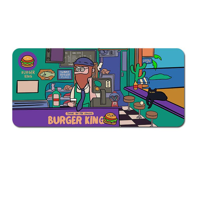 Extended Gaming Mousepad (80x30x0.4cm) - Big Beard Uncle Design, Stitched Edges - Style 1.