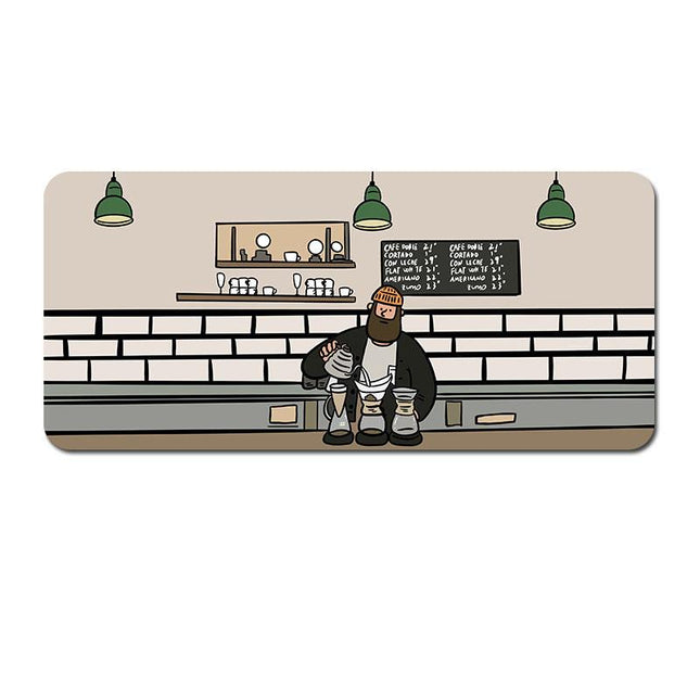 Extended Gaming Mousepad (80x30x0.4cm) - Big Beard Uncle Design, Stitched Edges - Style 2.