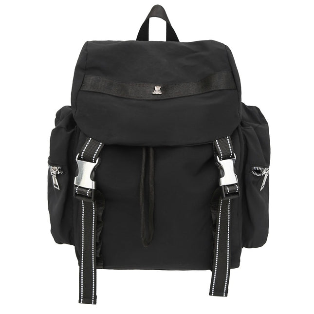 Black Lightweight Nylon Backpack - Water Resistant Travel Daypack for Women & Men.