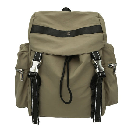 Army Green Lightweight Nylon Backpack - Water Resistant Travel Daypack for Women & Men.