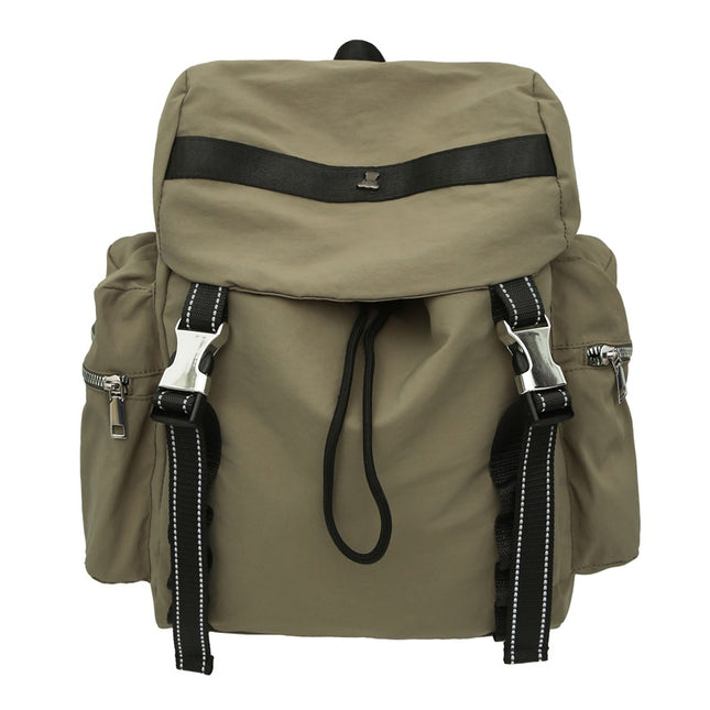 Army Green Lightweight Nylon Backpack - Water Resistant Travel Daypack for Women & Men.