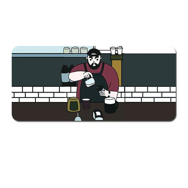 (80x30x0.4cm) Computer Desk Mat - Big Beard Uncle Series, Smooth Gaming Surface - Style 1.