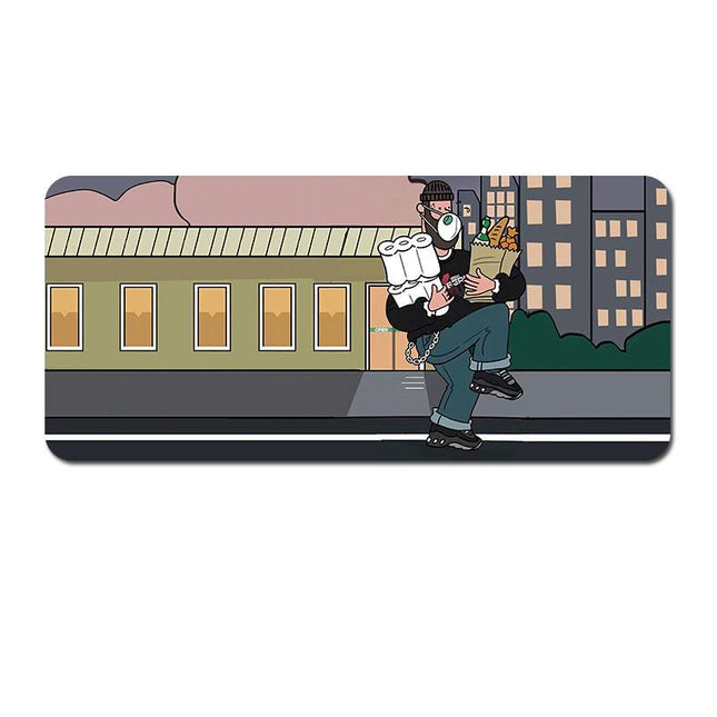 (80x30x0.4cm) Computer Desk Mat - Big Beard Uncle Series, Smooth Gaming Surface - Style 3.