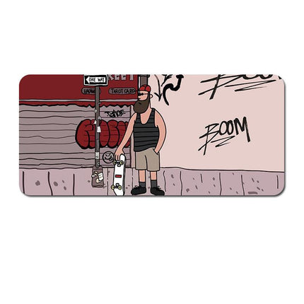 (80x30x0.4cm) Computer Desk Mat - Big Beard Uncle Series, Smooth Gaming Surface - Style 4.
