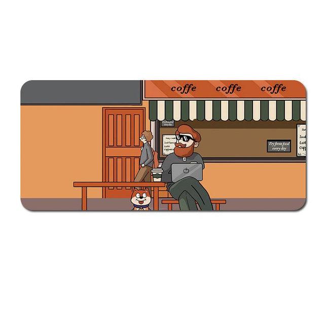 (80x30x0.4cm) Computer Desk Mat - Big Beard Uncle Series, Smooth Gaming Surface - Style 5.