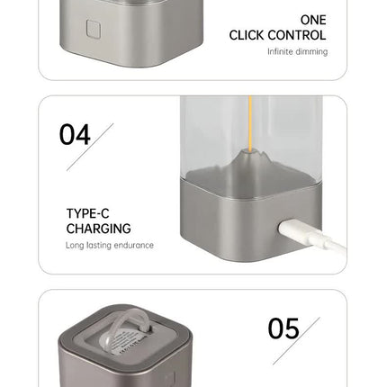 White Portable Magnetic Table Lamp with Bendable LED - USB-C Rechargeable.