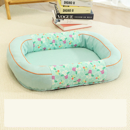 Size M Blue Cozy Pet Bed for Small Dogs and Cats - Durable & Chew-Resistant Nest for All Seasons.