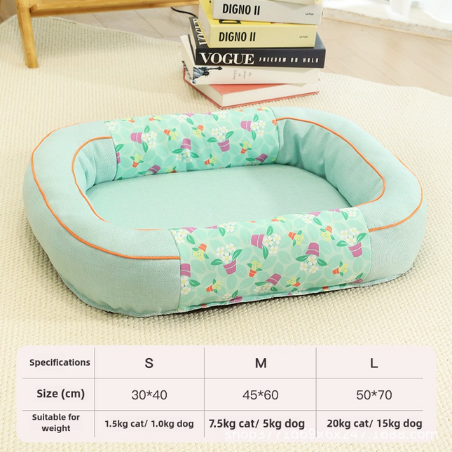 Size M Blue Cozy Pet Bed for Small Dogs and Cats - Durable & Chew-Resistant Nest for All Seasons.