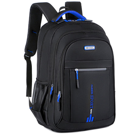 Black And Blue Large Capacity Business Backpack for Men and Women - Waterproof Laptop School Bag with Breathable Design.