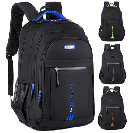 Black And Blue Large Capacity Business Backpack for Men and Women - Waterproof Laptop School Bag with Breathable Design.