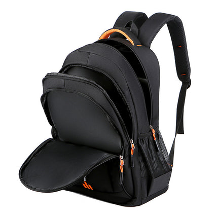 Black And Blue Large Capacity Business Backpack for Men and Women - Waterproof Laptop School Bag with Breathable Design.